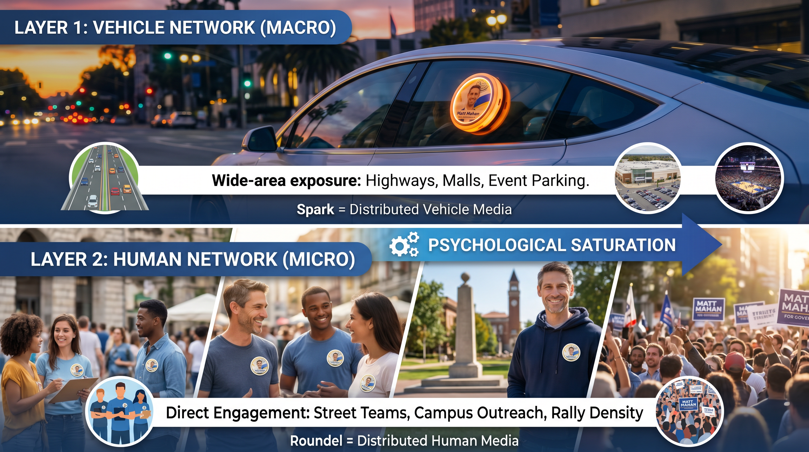 Layer 1: Vehicle Network (Macro) + Layer 2: Human Network (Micro)