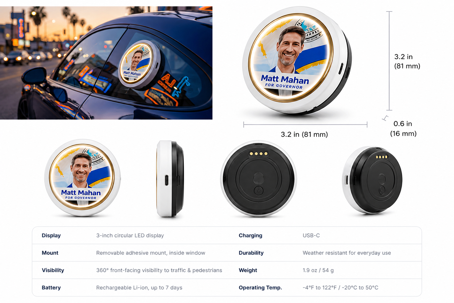Spark — product views, dimensions and specifications